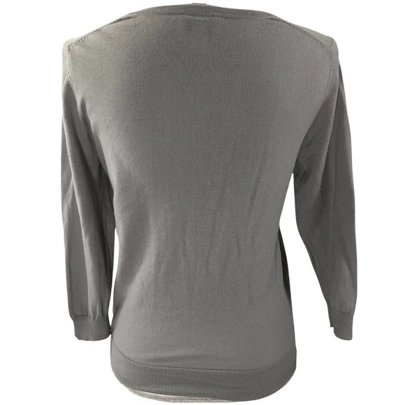 Loft Woman's Cardigan Sweater light Gray Size S Sequin Embellished - Picture 3 of 7